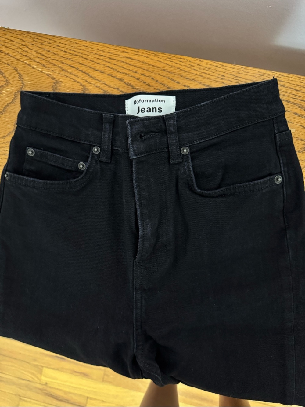 Reformation Super High Rise Skinny Black Jeans, 25 R, LAST CHANCE!
